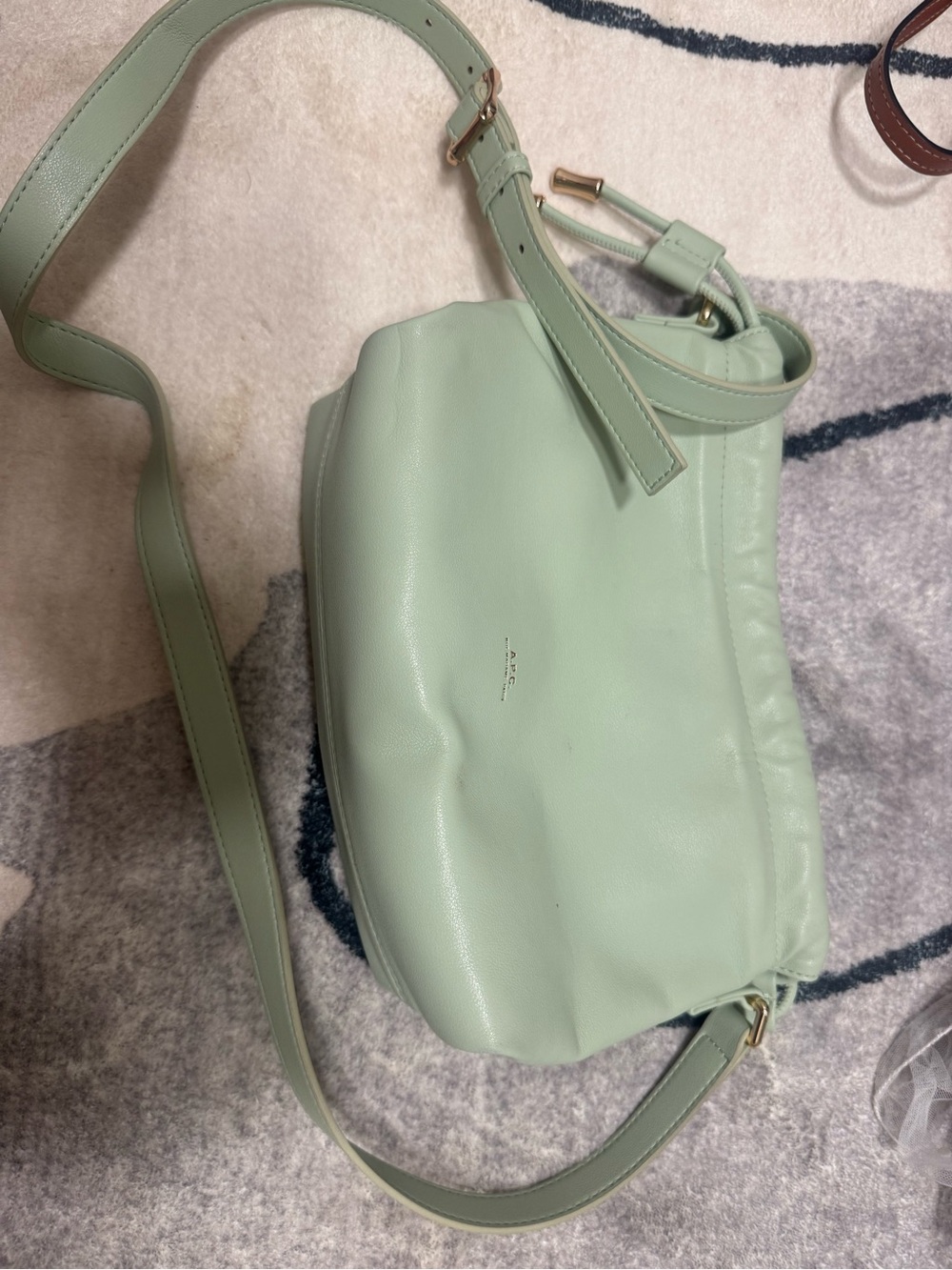 A.P.C. Pastel Mint Leather Shoulder Bag